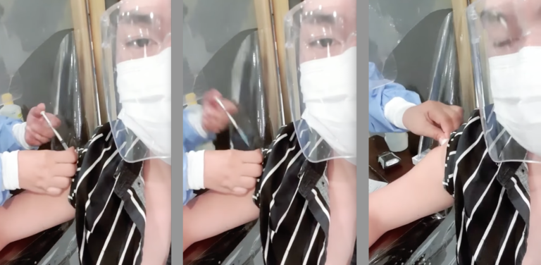 Nurse caught on camera ‘faking’ a Covid-19 jab