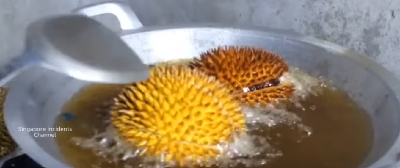 Whole durian fried video upsets netizens, and they are not having it