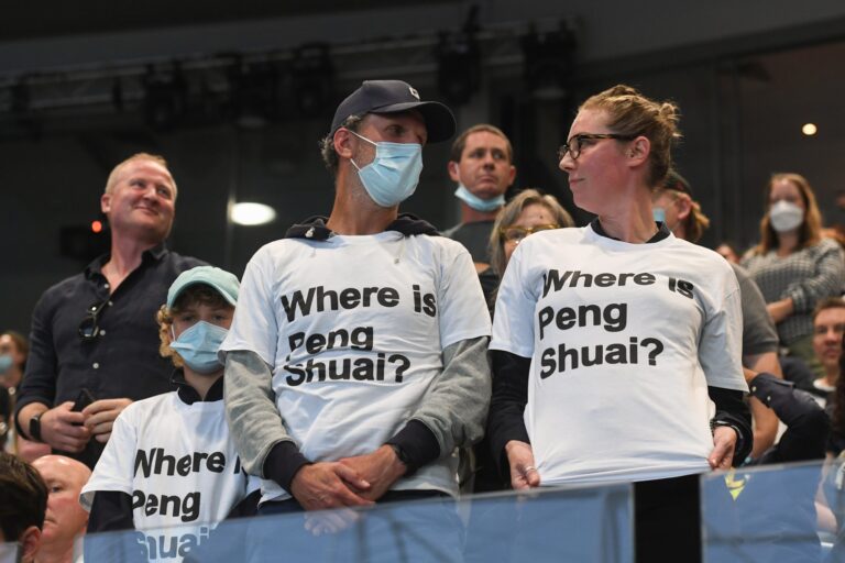 ‘Where is Peng Shuai?’ shirts handed to Australian Open fans
