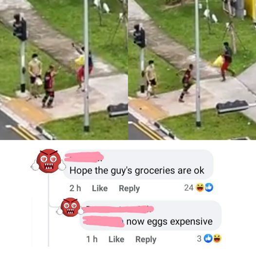 Man attacks passing cars and passersby but social media users worried about groceries and eggs