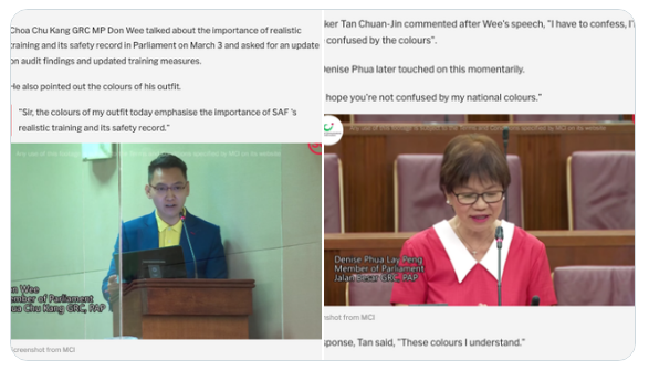 MPs draw flak online for colour coordinating their outfits in Parliament to talk about defence matters after NSman dies